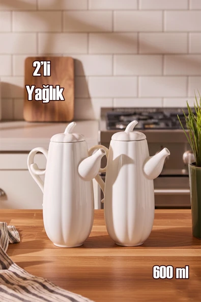 Porsima 17019 2li Pumpkin Porselen Çok Amaçlı Sunum ve Servis Yağdanlığı Yağlık Sirkelik Yağdanlık ürün görseli 1