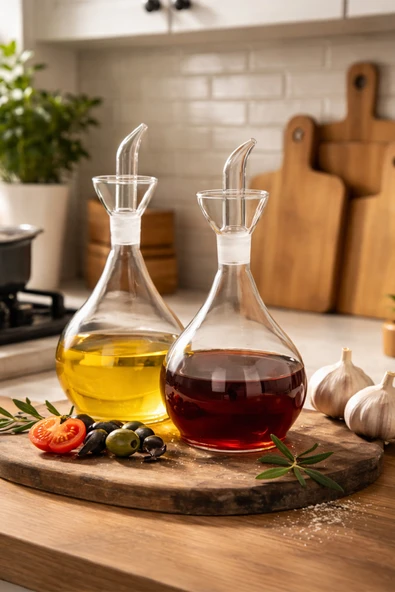 Porsima 411 2li Borosilikat Cam Yağdanlık Yağlık Sirkelik 1000ml ürün görseli 1
