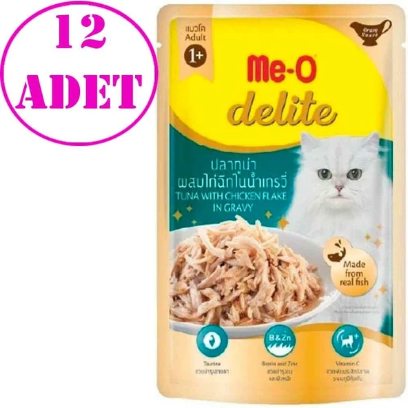 Me-O Delite Pouch Ton Balığı ve Tavuklu Kedi Konservesi 70 Gr 12 AD ürün görseli 1