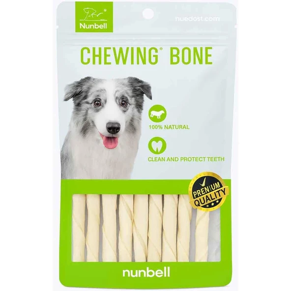Nunbell Köpek Ödülü Beyaz Burgu Çubuk 12 Cm 6 Gr 10'lu ürün görseli 1