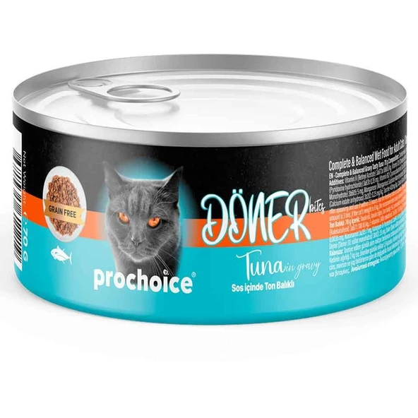 ProChoice Kedi Konservesi Döner Bites Sos İçinde Ton Balıklı 70 Gr ürün görseli 1
