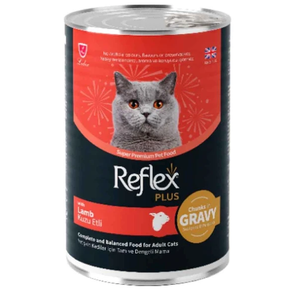 Reflex Plus Kedi Konservesi Soslu Parça Etli Kuzulu 400 Gr ürün görseli 1