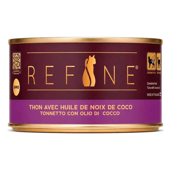 Refine Kısırlaştırılmış Kedi Konservesi Hindistan Cevizi Yağlı Ton Balıklı 85 Gr ürün görseli 1