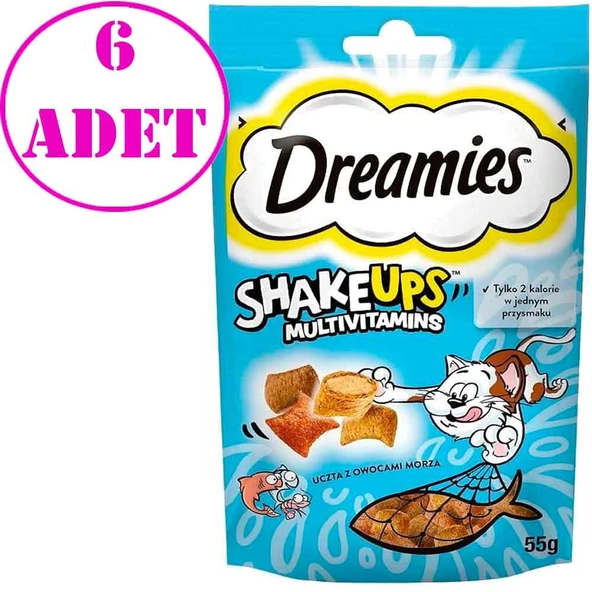 Dreamies Kedi Ödülü Shake Ups Seafood 55 Gr 6 AD ürün görseli 1