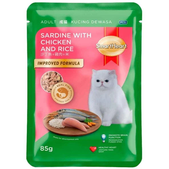 Smart Heart Kedi Konservesi Tavuk Pirinç ve Sardalyalı 85 Gr ürün görseli 1