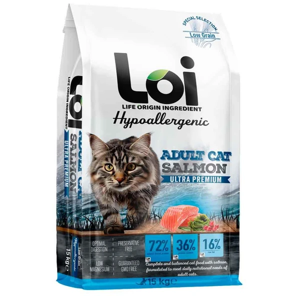 Loi Hipoalerjenik Kedi Maması Somonlu 15 Kg ürün görseli 1