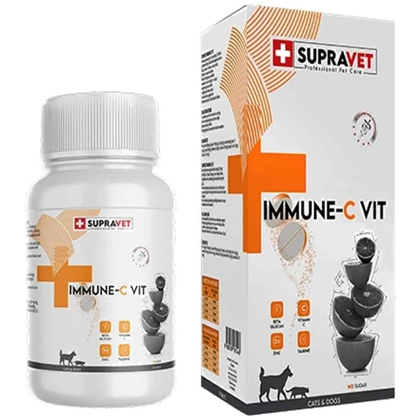 Supravet Kedi ve Köpek Bağışıklık Güçlendirici Immune C-Vitamin Tablet 75'li ürün görseli 1