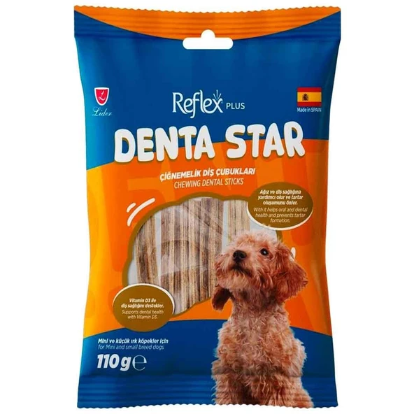 Reflex Plus Denta Star Diş Sağlığı Destekleyici Küçük Irk Köpek Ödül Maması 110 Gr ürün görseli 1
