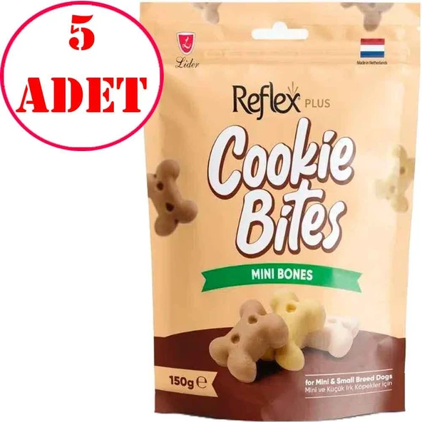 Reflex Plus Cookie Bites Mini Bones Küçük Irk Köpek Ödül Maması 150 Gr 5 AD ürün görseli 1
