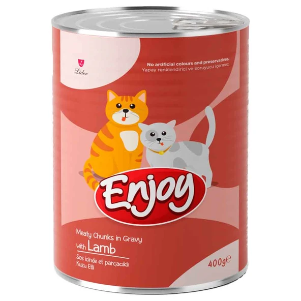 Enjoy Kuzu Etli Kedi Konservesi Sos İçinde Et Parçacıklı 400 Gr ürün görseli 1