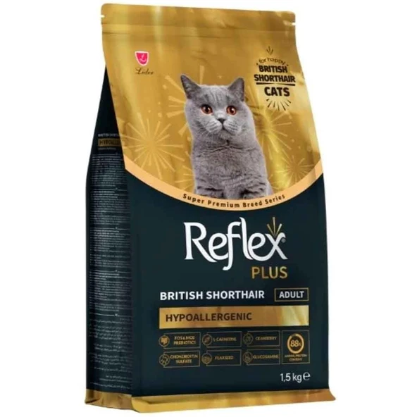 Reflex Plus British Shorthair Hipoalerjenik Tavuklu Yetişkin Kedi Maması 1,5 Kg ürün görseli 1