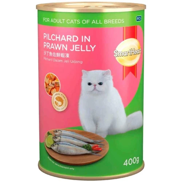 Smart Heart Kedi Konservesi Jöle İçinde Karides ve Sardalyalı 400 Gr ürün görseli 1