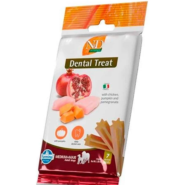 ND Dental Treat Narlı Tavuklu Balkabaklı Medium/Maxi Köpek Ödülü 7 li Paket ürün görseli 1