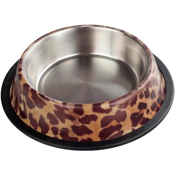 Ankur Oripet Leopar Desenli Metal Mama ve Su Kabı Kahverengi 8 Oz 12 Cm ürün görseli 1