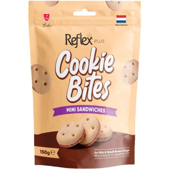 Reflex Plus Cookie Bites Mini Sandwiches Küçük Irk Köpek Ödül Maması 150 Gr ürün görseli 1