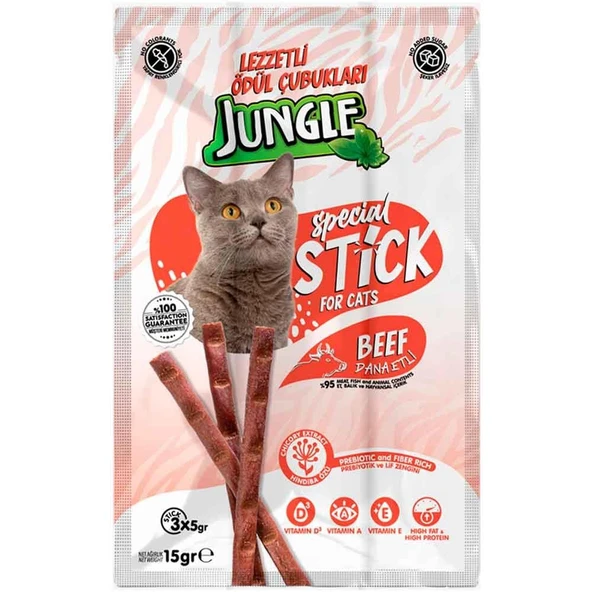 Jungle Kedi Stick Ödül Dana Etli 3x5 Gr ürün görseli 1