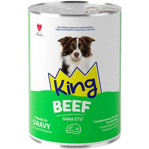 King Köpek Konservesi Sos İçerisinde Dana Etli Et Parçacıklı 400 Gr ürün görseli 1