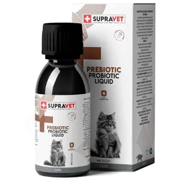 Supravet Kediler İçin Bağışıklık Güçlendirici Sıvı Probiyotik ve Prebiyotik Takviyesi 100 ml ürün görseli 1