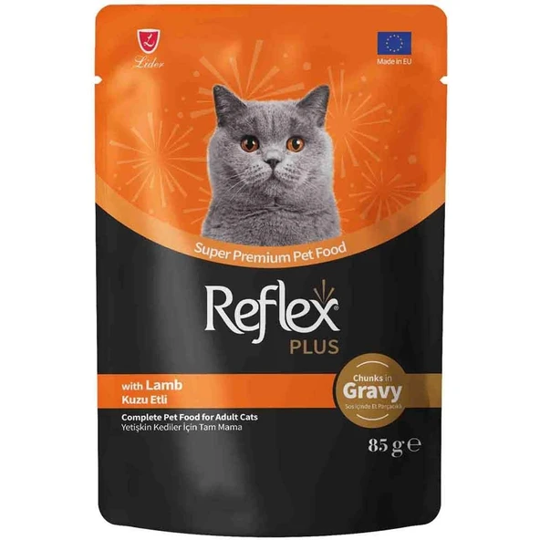 Reflex Plus Sos İçinde Et Parçacıklı Kuzu Etli Yetişkin Kedi Konservesi 85 Gr ürün görseli 1