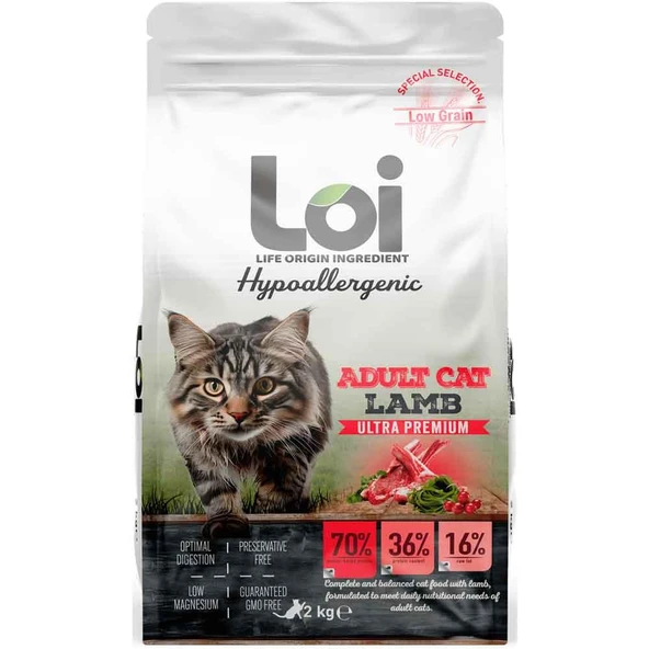 Loi Hipoalerjenik Kedi Maması Kuzu Etli 2 Kg ürün görseli 1