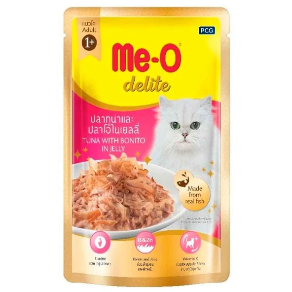 Me-O Delite Pouch Kedi Konservesi Palamut ve Ton Balıklı 70 Gr ürün görseli 1