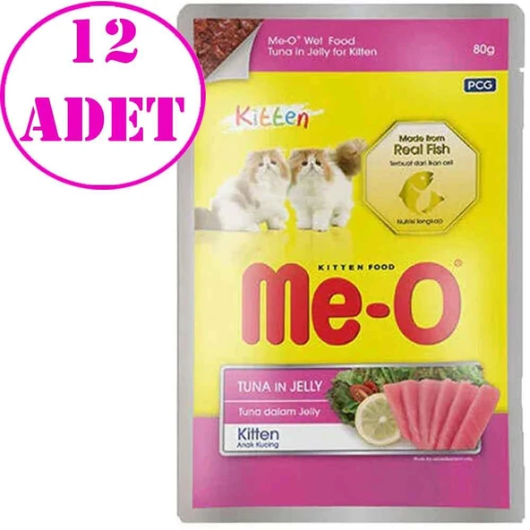 Meo Yavru Kedi Konservesi Ton Balıklı 80 Gr 12 AD ürün görseli 1