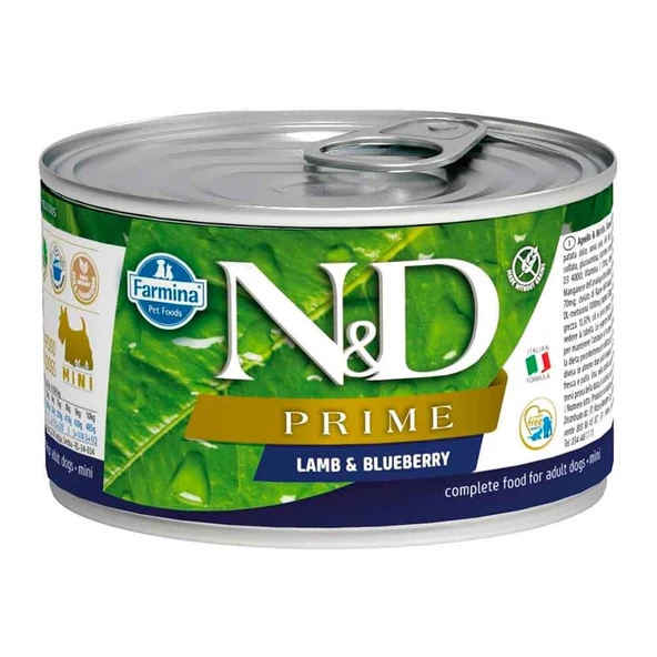 N&D Mini Prime Kuzulu Yaban Mersinli Köpek Konservesi 140 Gr ürün görseli 1