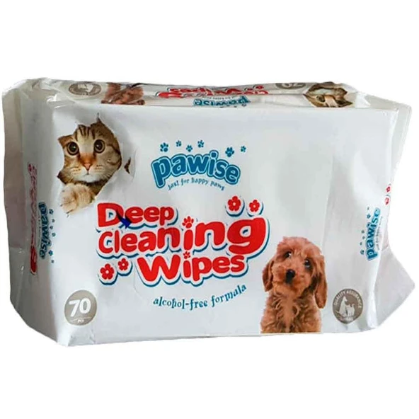 Pawise Kedi ve Köpekler İçin Hijyenik Islak Mendil (70'li) ürün görseli 1
