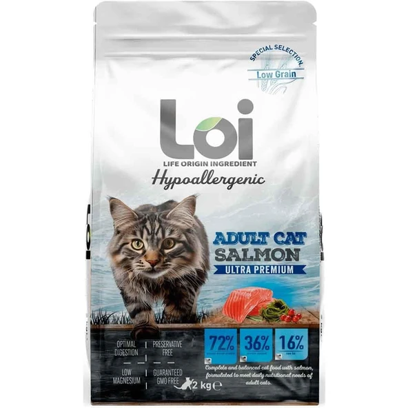 Loi Hipoalerjenik Kedi Maması Somonlu 2 Kg ürün görseli 1