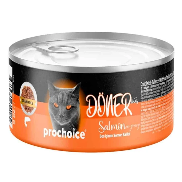 ProChoice Döner Bites Sos İçinde Somonlu Kedi Konservesi 70 Gr ürün görseli 1