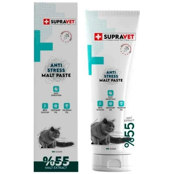 Supravet Anti Stress Sakinleştirici Şekersiz Malt Kedi Macunu 100 gr ürün görseli 1