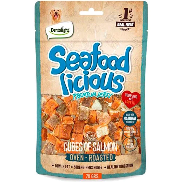 Dentalight Seafood Cube Somon Balıklı Köpek Ödül Küpleri 70 Gr ürün görseli 1