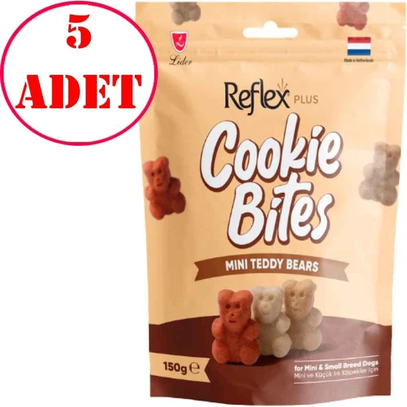 Reflex Plus Cookie Bites Mini Teddy Bears Küçük Irk Köpek Ödül Maması 150 Gr 5 AD ürün görseli 1