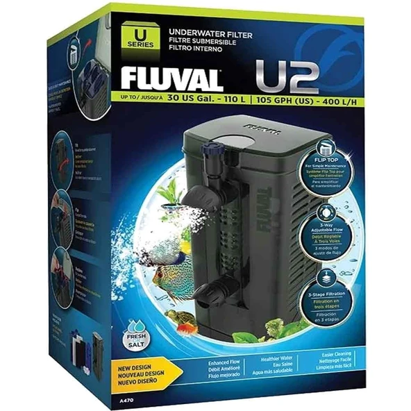 Fluval U2 Akvaryum İç Filtre 400 L/H ürün görseli 1
