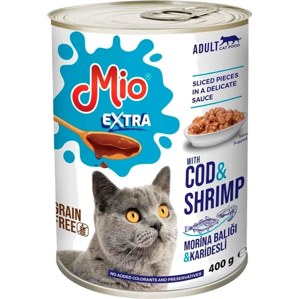 Mio Kedi Konservesi Extra Karidesli Morina Balıklı 400 Gr ürün görseli 1