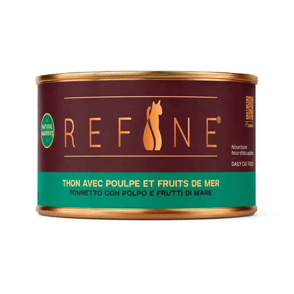 Refine Home Cooking Kedi Konservesi Ahtapot Deniz Ürünleri ve Ton Balıklı 80 Gr ürün görseli 1