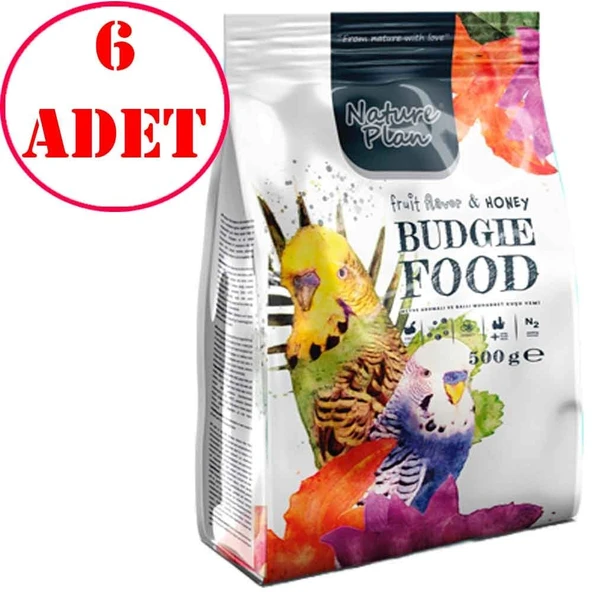 Nature Plan Meyveli Ballı Muhabbet Kuşu Yemi 500 Gr 6 AD ürün görseli 1