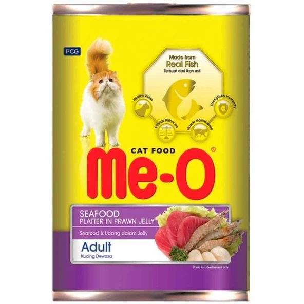 Me-O Kedi Konservesi Karides Soslu Deniz Lezzetleri 400 Gr ürün görseli 1