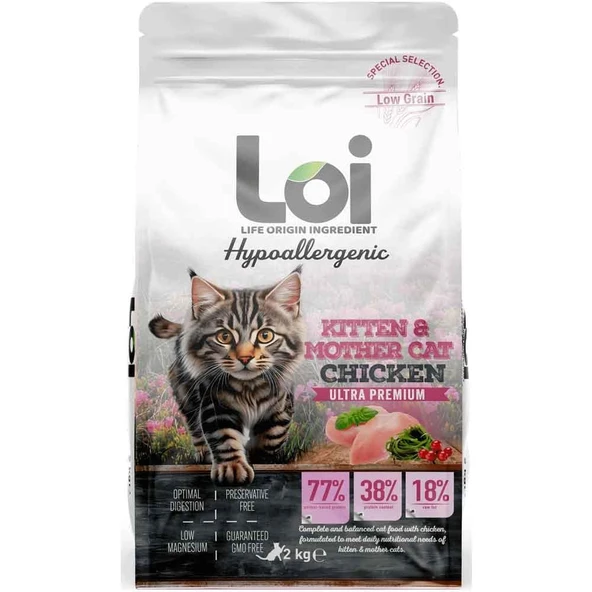 Loi Hipoalerjenik Yavru Kedi Maması Tavuklu 2 Kg ürün görseli 1