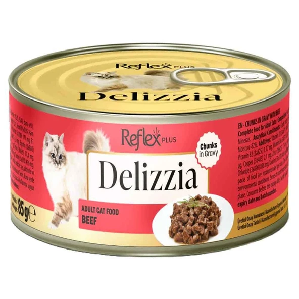 Reflex Plus Delizzia Kedi Konservesi Sos İçinde Dana Parça Etli 85 Gr ürün görseli 1