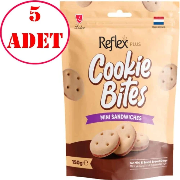 Reflex Plus Cookie Bites Mini Sandwiches Küçük Irk Köpek Ödül Maması 150 Gr 5 AD ürün görseli 1