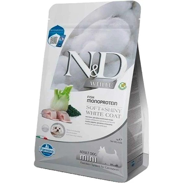 N&D White Levrek Rezene ve Spirulina Küçük Irk Beyaz Köpek Maması 5 Kg ürün görseli 1