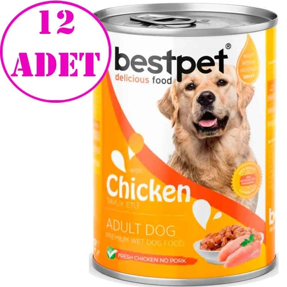 Best Pet Köpek Konservesi Tavuk Etli 400 Gr 12 AD ürün görseli 1