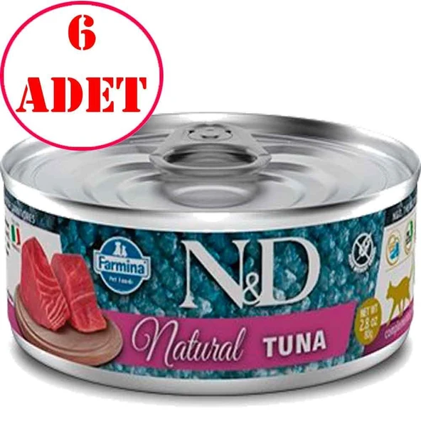 ND Natural Ton Balıklı Kedi Konservesi 70 Gr 6 AD ürün görseli 1