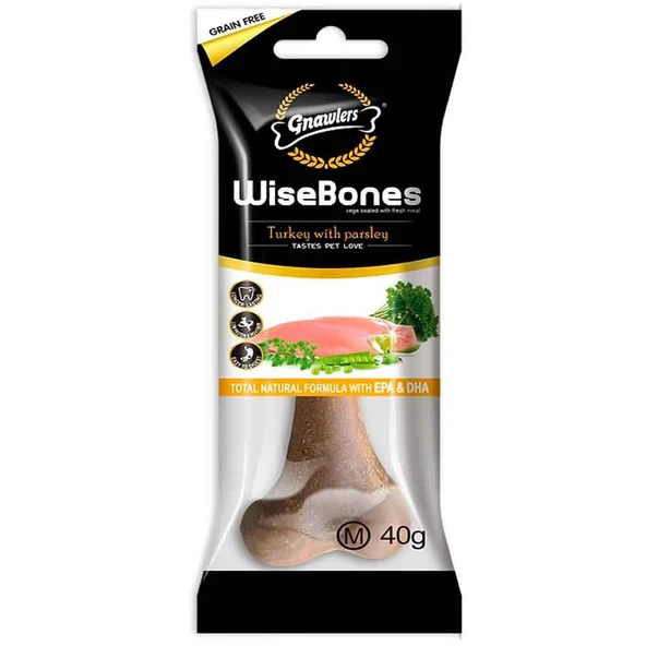 Gnawlers Wise Bone Köpek Ödül Kemiği Hindili 40 Gr ürün görseli 1