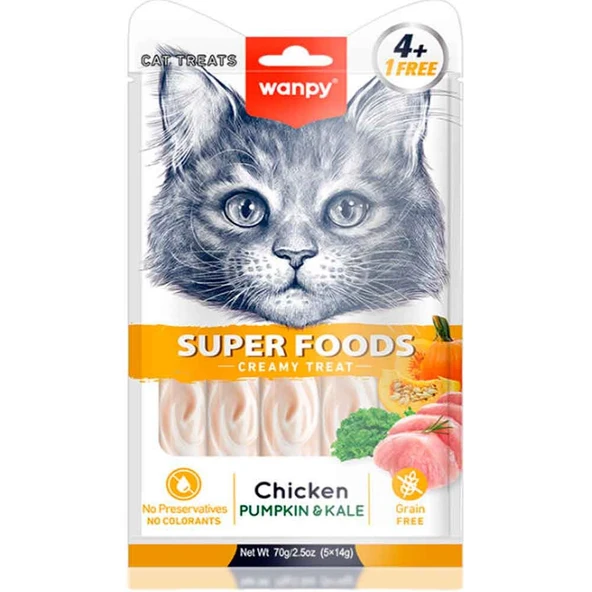 Wanpy Kedi Ödülü Tavuklu Balkabaklı 14 Gr X 5 Li ürün görseli 1