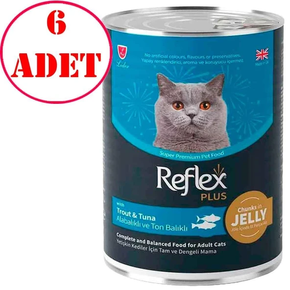 Reflex Plus Kedi Konservesi Parça Etli Alabalıklı ve Ton Balıklı 400 Gr 6 AD ürün görseli 1
