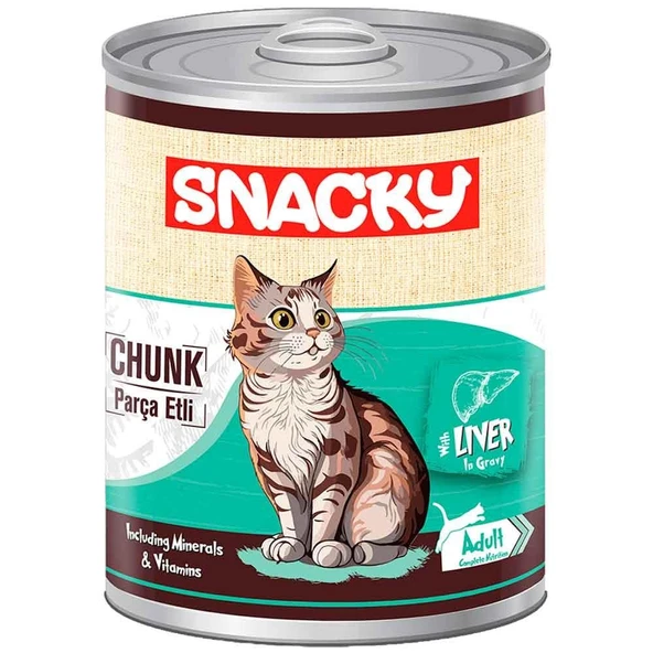 Snacky Chunk Ciğerli Kedi Konserve Maması 400 Gr ürün görseli 1