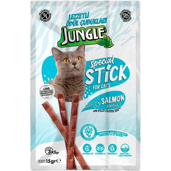 Jungle Kedi Stick Ödül Somonlu 3x5 Gr ürün görseli 1