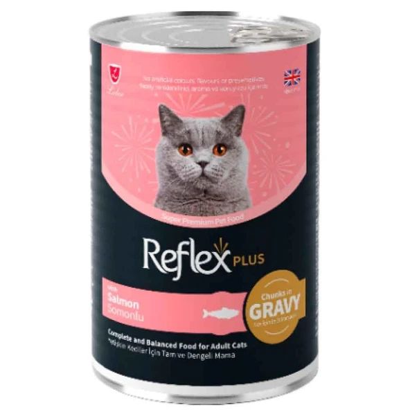 Reflex Plus Kedi Konservesi Sos İçinde Parça Etli Somonlu 400 Gr ürün görseli 1